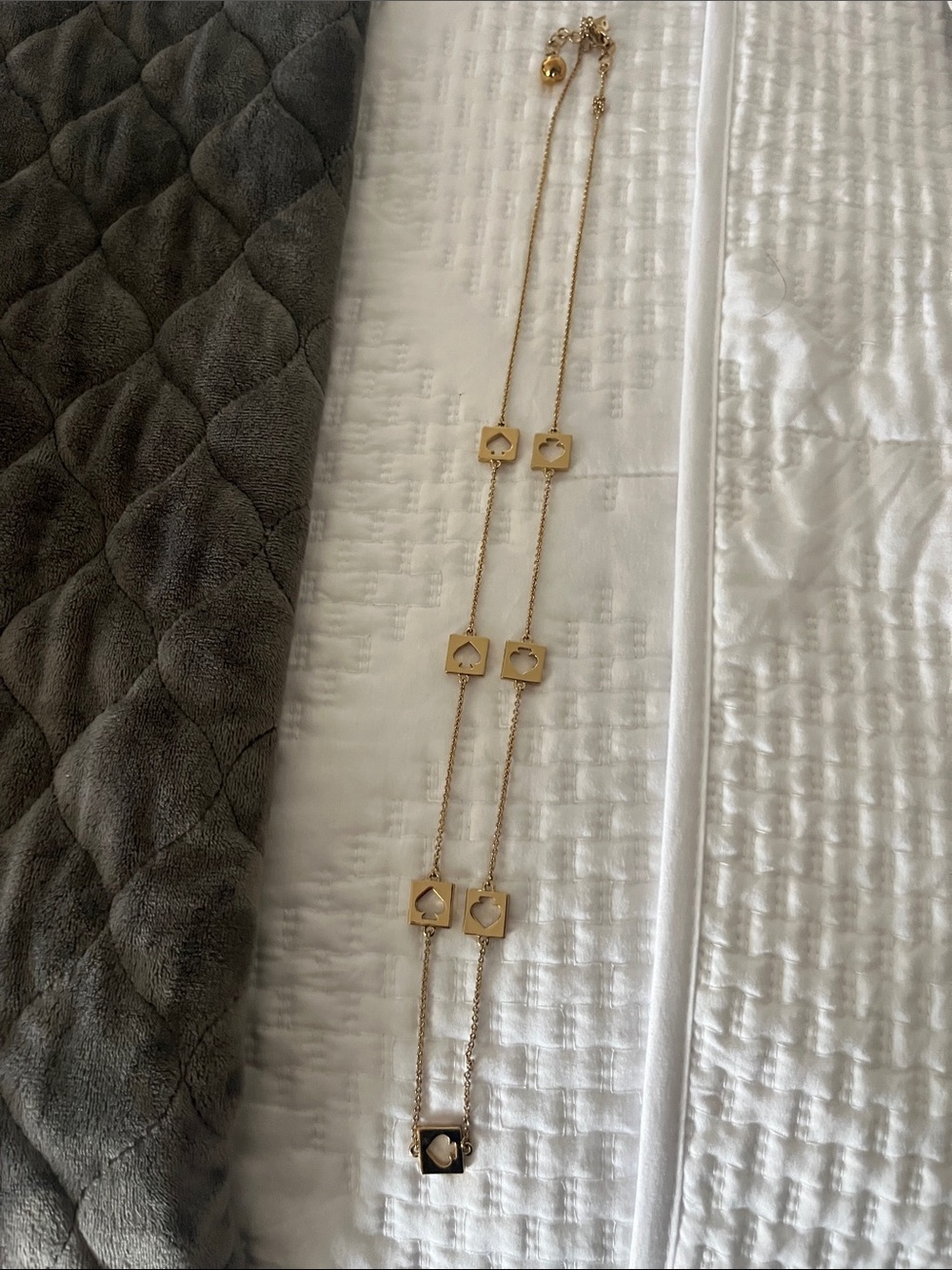 Kate spade Gold Long Pendant Necklace with Geometric Accents